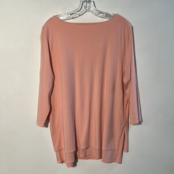 J. JILL Pure Jill Boatneck Layered 3/4 SLV Cotton Rich Peach Tunic SZ XL - Picture 4 of 15
